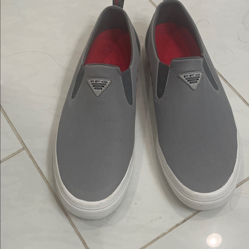 APC Gray and Red Slip-On Loafers